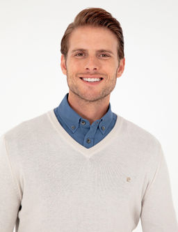 Ta_ Slim Fit V Yaka Basic Triko Kazak - Pierre cardin фото 2