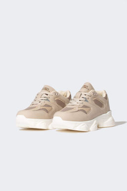 Женские спортивные туфли из искусственной кожи на толстой подошве со шнуровкой - Defacto фото 2