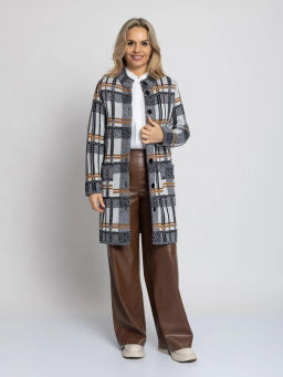 Кардиган В 1579/черн-горчич