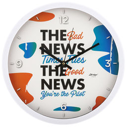 Часы настенные "Пилот" д29,5х4см, мягкий ход, циферблат фотопечать, пластм. белый, в коробке (Китай)