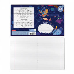 Цена за 10 шт. Тетрадь школьная ученическая ErichKrause Коты в космосе, 18 листов, линейка (в плёнке по 10 шт.)_MIX-PACK фото 8
