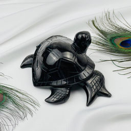 Фигурка резная "Черепаха" из серебристого Обсидиана