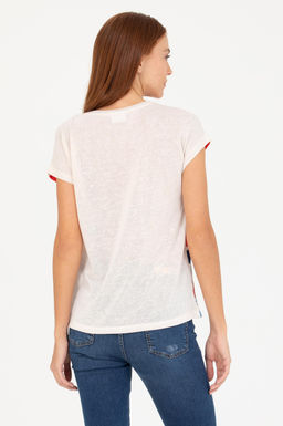 U. S. Polo Assn Женская кремовая футболка с круглым вырезом - U.s. polo assn фото 5