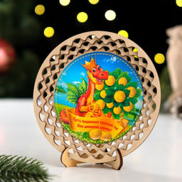 Тарелка сувенирная Пусть плодоносит круглый год Вам денежное дерево!, ламинация, d=130мм - Simaland фото 2