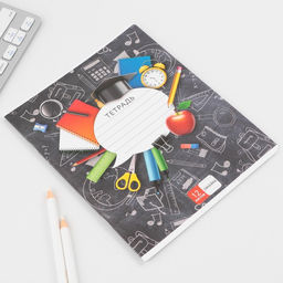 Тетрадь А5, 12 листов на скрепке в линию Школьные принадлежности, 5 видов МИКС, белизна 96% . - Artfox study фото 6