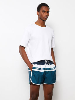 K?sa Boy Renk Bloklu Erkek Deniz ?ortu