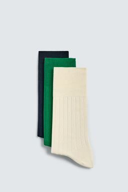 LIMITED EDITION PACK OF 3 RIBBED MERCERISED COTTON SOCKS - Zara фото 5