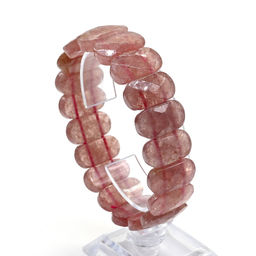 Браслет граненый 20*10мм из клубничного кварца