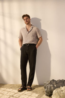Siyah Limited Edition %100 Keten Regular Fit Pantolon TMNSS25PL00029 - Trendyolmilla фото 8