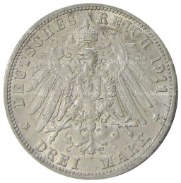 3 марки 1911 года G Германия (Баден)
