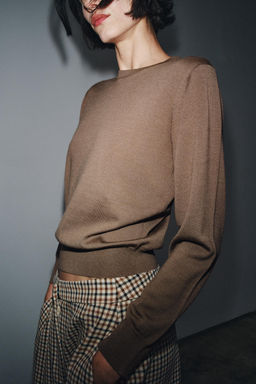 100% WOOL PLAIN KNIT SWEATER - Zara фото 2
