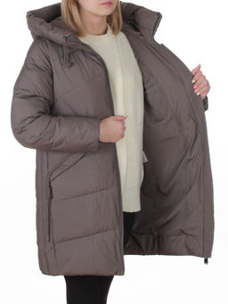A622 GRAY/BROWN Куртка зимняя женская (200 гр. био-пух)
