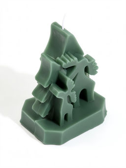 Свеча новогодняя «Олени», 7×5×8.5 см, 9 ч, зелёный