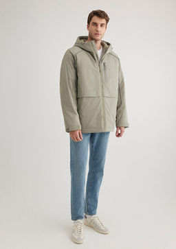 Kapusonlu Haki Ceket