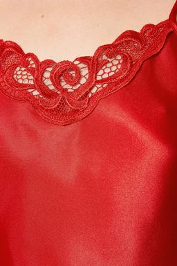 Trendyolmilla Siyah Dantelli Ip Ask?l? Saten Sortlu Dokuma Pijama Tak?m? THMAW21PT0843  фото 27