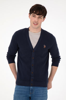 Мужской темно-синий базовый трикотажный кардиган Неожиданная скидка в корзине - U.s. polo assn фото 3