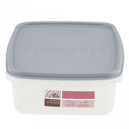 "PATTERN FLEX" Контейнер для продуктов пластмассовый 1,3л, 20,2х15х6см, прямоугольный, с гибкой крышкой, пепельный жемчуг, подходит для СВЧ (Россия)