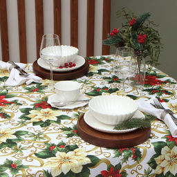 Скатерть Доляна Праздничные украшения 145*180 см, 100% п/э  фото 3
