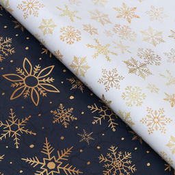 Цена за 10 шт. Бумага упаковочная глянцевая «Снежинки», двусторонняя,70×100 см