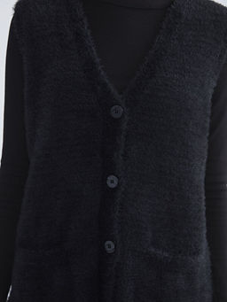 B?y?k Beden V Yaka Kad?n Pel?? Yelek