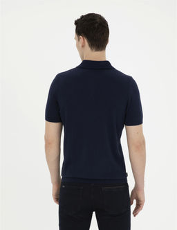Lacivert Slim Fit D__meli Polo Yaka Triko Ti__rt - Pierre cardin фото 5