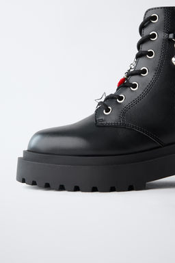 LACE-UP ANKLE BOOTS WITH CHARMS - Zara фото 8