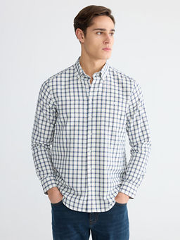 Рубашка мужская Regular Fit в клетку из габардина