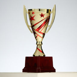 Кубок 183C, зол., подставка пластик, 18.5 9 7.5 см