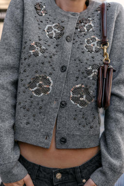 BEADED KNIT CARDIGAN - Zara фото 4
