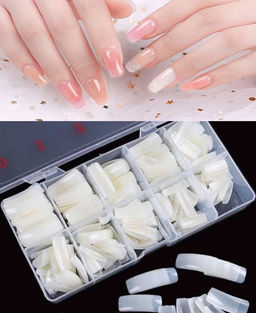 Типсы Aopen для наращивания ногтей молочные набор 100 шт
