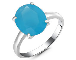 Кольцо, агат голубой, Ю-100М43