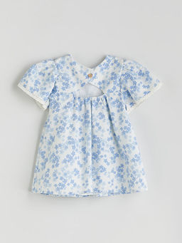 Bisiklet Yaka ?i?ekli K?z Bebek Elbise