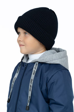 Шапка вязаная темносиняя