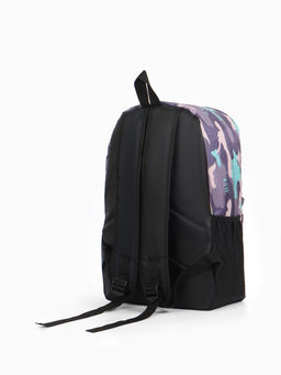 Рюкзак школьный на молнии, с карманами, с принтом, размер 30?13?42 см, тёмно-синий/чёрный