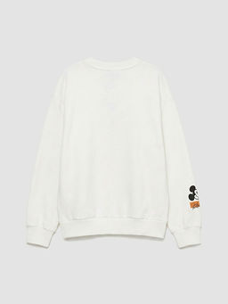 Mickey Mouse Bask?l? K?z ?ocuk Kal?n Sweatshirt