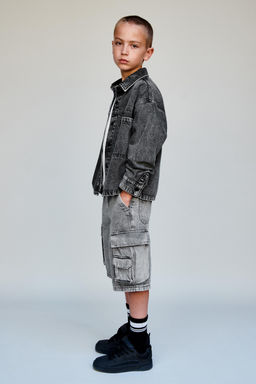 WIDE MULTI-CARGO DENIM BERMUDA SHORTS - Zara фото 5