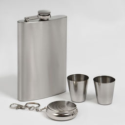 Подарочный набор 4 в 1: фляжка 300 мл, 2 рюмки, карманная пепельница - Simaland фото 2