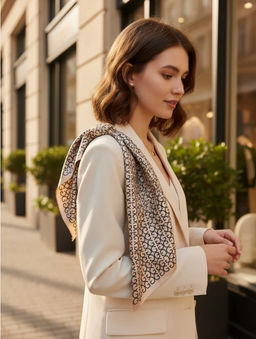 Платок на голову и шею весенний, мультицвет - Greta фото 2