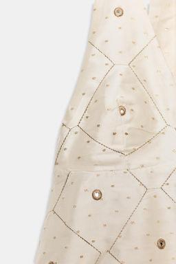 TOP TAFET?N BORDADOS ESPEJOS / Crema - Zara фото 6