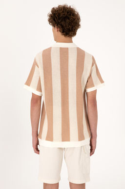 Erkek Comfort Fit Ka__k Yaka Camel _rg_l_ Ti__rt Sepette S_rpriz _ndirim - U.s. polo assn фото 5