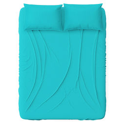 Простыня 1,5 спальная на резинке Бирюзовый 120х200см, свесы 27см, поплин Комфорт 115г/м2, хлопок 100%, упаковка классическая ПВХ 28х41см, Домашняя мода (Россия)