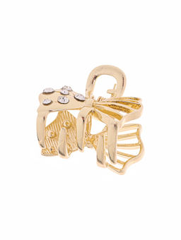 Цена за 6 шт. Крабик для волос «Оливия», бант, 2.5 см, золото