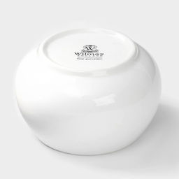Сахарница с крышкой Wilmax, 210 мл, фарфор, белая