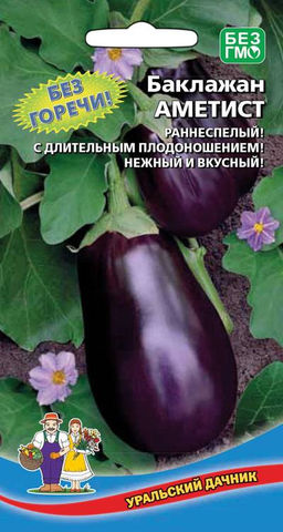 Баклажан АМЕТИСТ Без горечи! Раннеспелый! С длительным плодоношением! Нежный и вкусный!