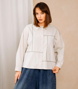 Рубашка #КТ2225 (3), бежево-серый