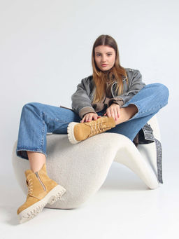 Ботинки EDART 228.V.1541 be. светло-желтый замша/шерсть - Ed'art фото 5