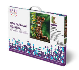 Кристальная (алмазная) мозаика ФРЕЯ ALPD-044 на подрамнике Малыш леопард 30 х 40 см