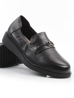 03-DEB103-1 BLACK Лоферы женские (натуральная кожа)