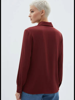 Блузка с галстуком OD-881-6 бордовый - Tantino фото 17