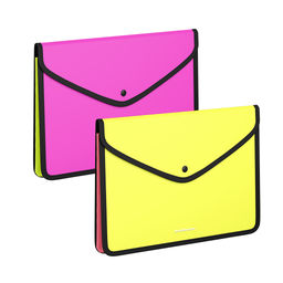 Цена за 4 шт. Папка-конверт на кнопке пласт. ErichKrause Matt Neon, обшитая, с текстильной вставкой, A4, непрозрачный, ассорти (в пакете по 4 шт.)